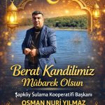 BAŞKAN OSMAN  NURİ YILMAZ’IN BERAT KANDİLİ MESAJI