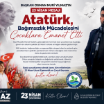BAŞKAN OSMAN  NURİ YILMAZ’IN 23 NİSAN ULUSAL EGEMENLİK VE ÇOCUK BAYRAMI MESAJI