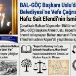 93 Harbi’nden Modern Kepez’e: Gizli Kahraman Hafız Sait Efendi İçin BAL-GÖÇ’ten İsim Önerisi
