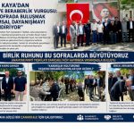 İsmail Kaya’dan Birlik ve Beraberlik Vurgusu: “Aynı Sofrada Buluşmak Toplumsal Dayanışmayı Güçlendiriyor””