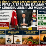 Ezine Ziraat Odası Başkan Zehir’den TMO’ya Sert Tepki: “Bu Fiyatla Tarlada Kalmak ve Üretim Sürdürülebilirliği Mümkün Değil!”