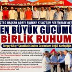 ÇTSO Başkan Adayı Turgay Kılıç’tan Festivalde Net Mesaj: “En Büyük Gücümüz Birlik Ruhumuz”
