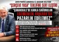 Zafer Partisi Çanakkale İl Başkanı Uslu’dan “Çerçeve Yasa” Teklifine Sert Eleştiri ; “Çanakkale’de Kanla Savunulan Egemenlik Ankara’da Pazarlık Edilemez”