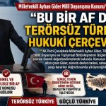 Milletvekili Ayhan Gider Millî Dayanışma Kanunu’nun Detaylarını Paylaştı ; “Bu Bir Af Değil, Terörsüz Türkiye’nin Hukuki Çerçevesidir”